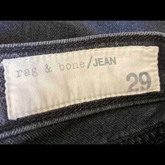 rag & bone The Skinny in Soft Rock With Holes Black Zipper/Button Size 29 - Picture 10 of 15